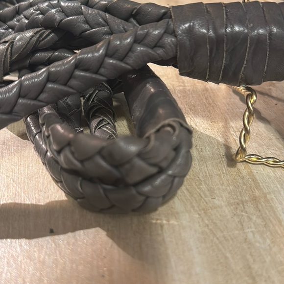 Stylish Black and Gray Horn  Belt with beautiful  soft braided leather Design main image 4